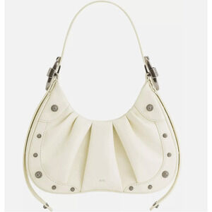 JW PEI Gabbi Ruched Pleated Ivory Hobo Handbag NWOT